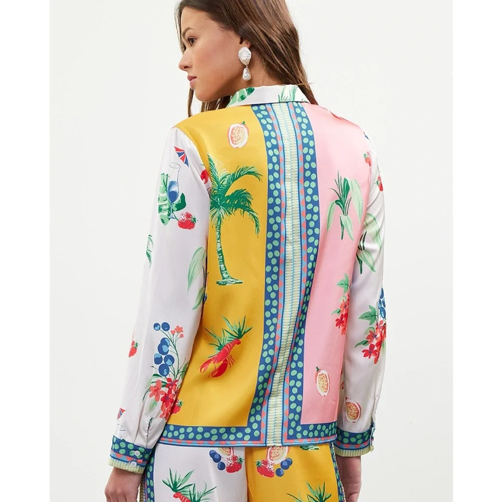 Skies are Blue Curvy printed long sleeves resort silky size 2X - Picture 4 of 10